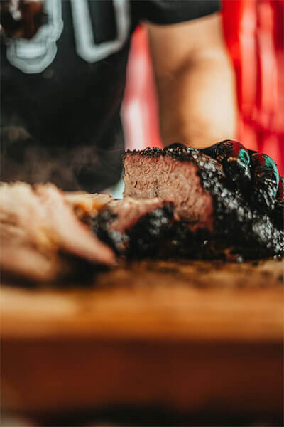 Cutting brisket